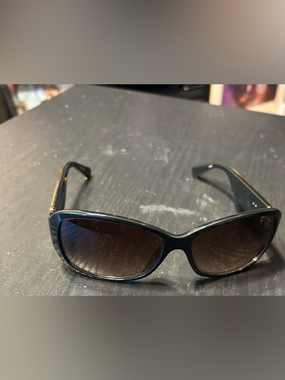 Coach Poppy Black and Gold Sunglasses